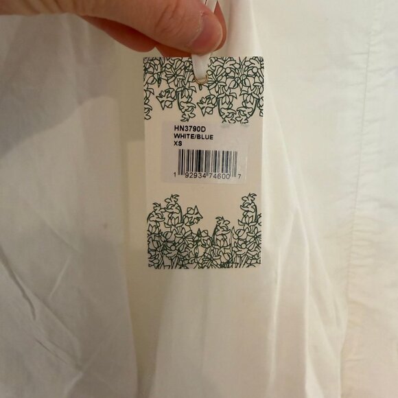 Hyacinth House Tuckernuck White Blue Embroidery Atlantic Mini Dress Size XS NWT - Picture 5 of 6